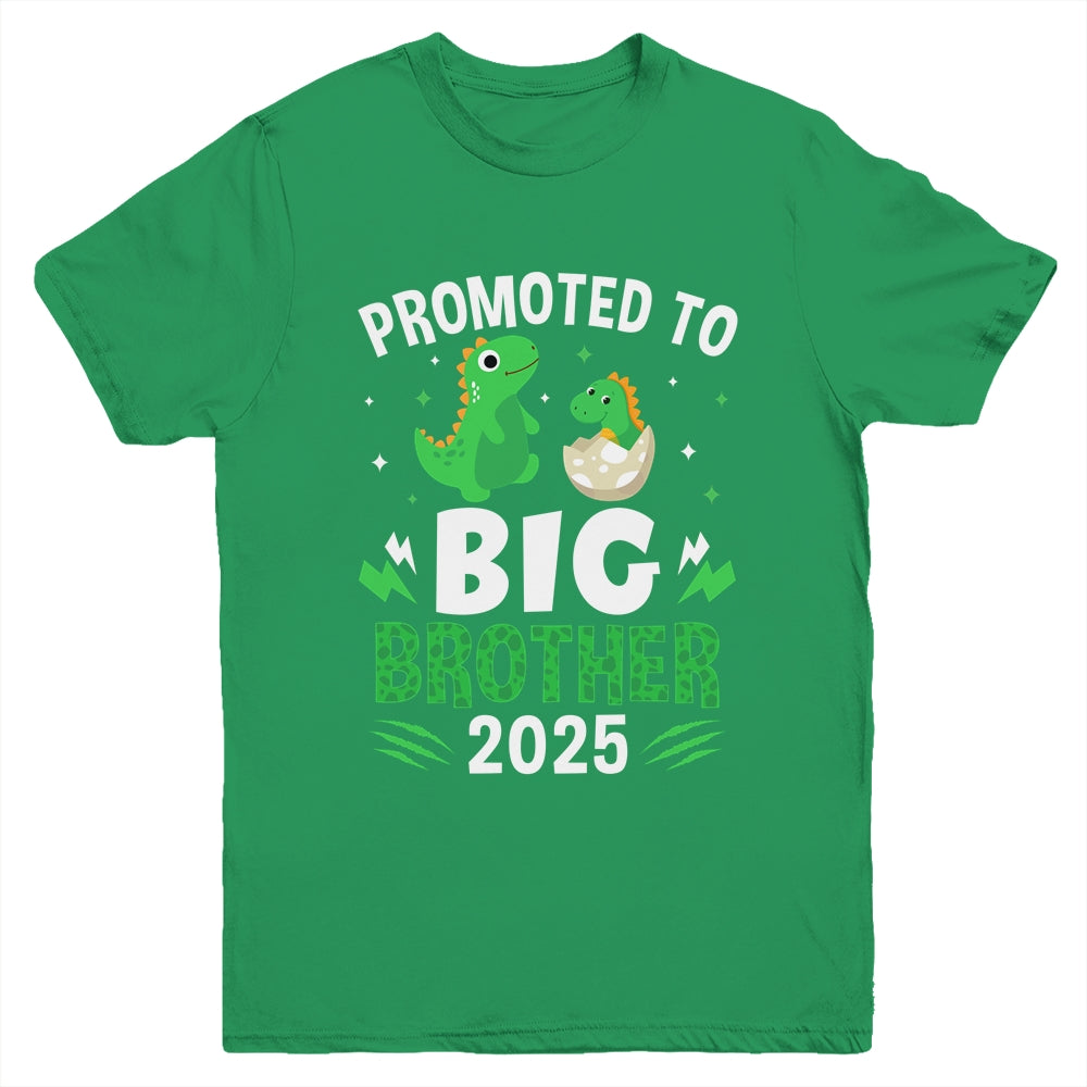 Promoted To Big Brother 2025 Dinosaur T-Rex Boys Kids Youth Shirt | teecentury