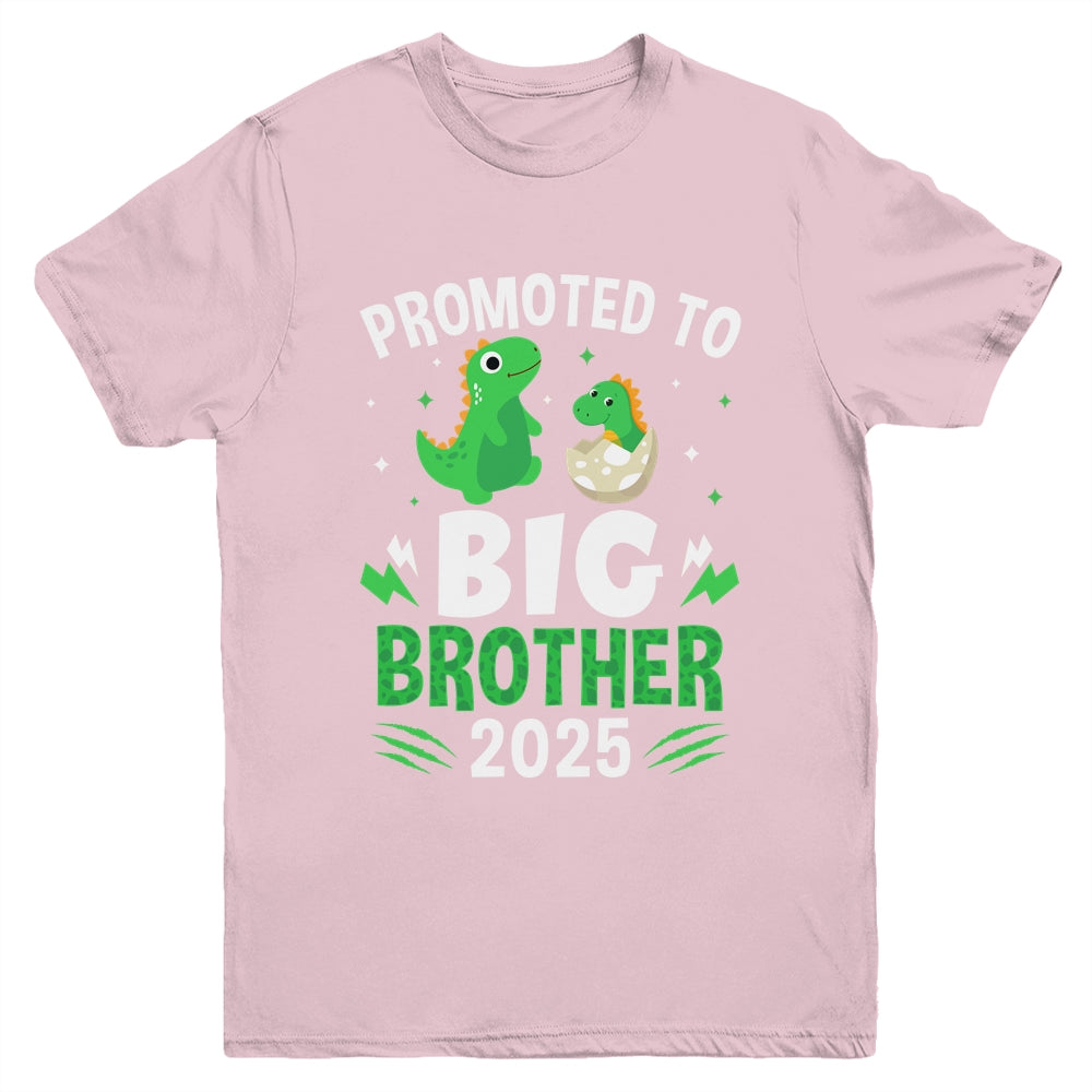 Promoted To Big Brother 2025 Dinosaur T-Rex Boys Kids Youth Shirt | teecentury