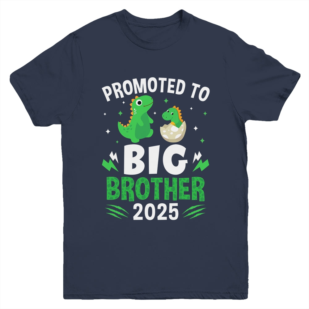 Promoted To Big Brother 2025 Dinosaur T-Rex Boys Kids Youth Shirt | teecentury