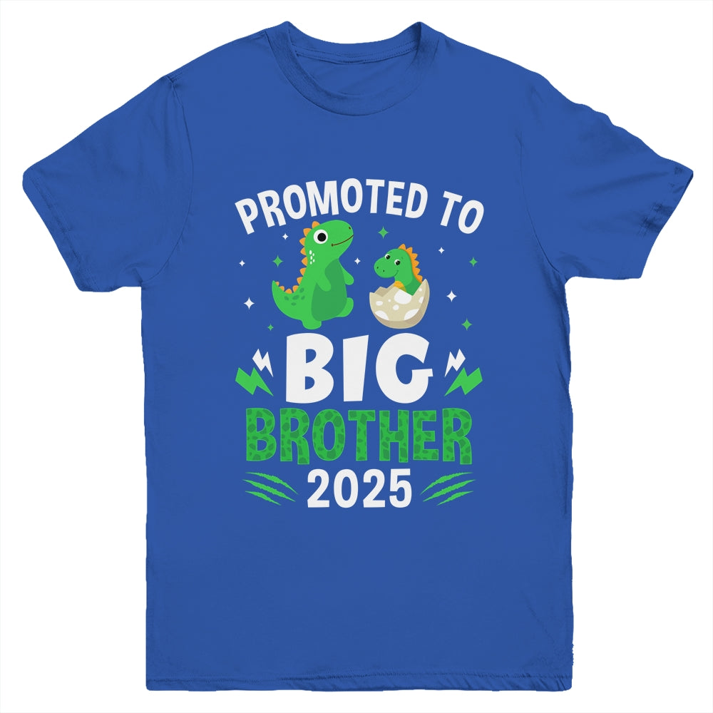 Promoted To Big Brother 2025 Dinosaur T-Rex Boys Kids Youth Shirt | teecentury