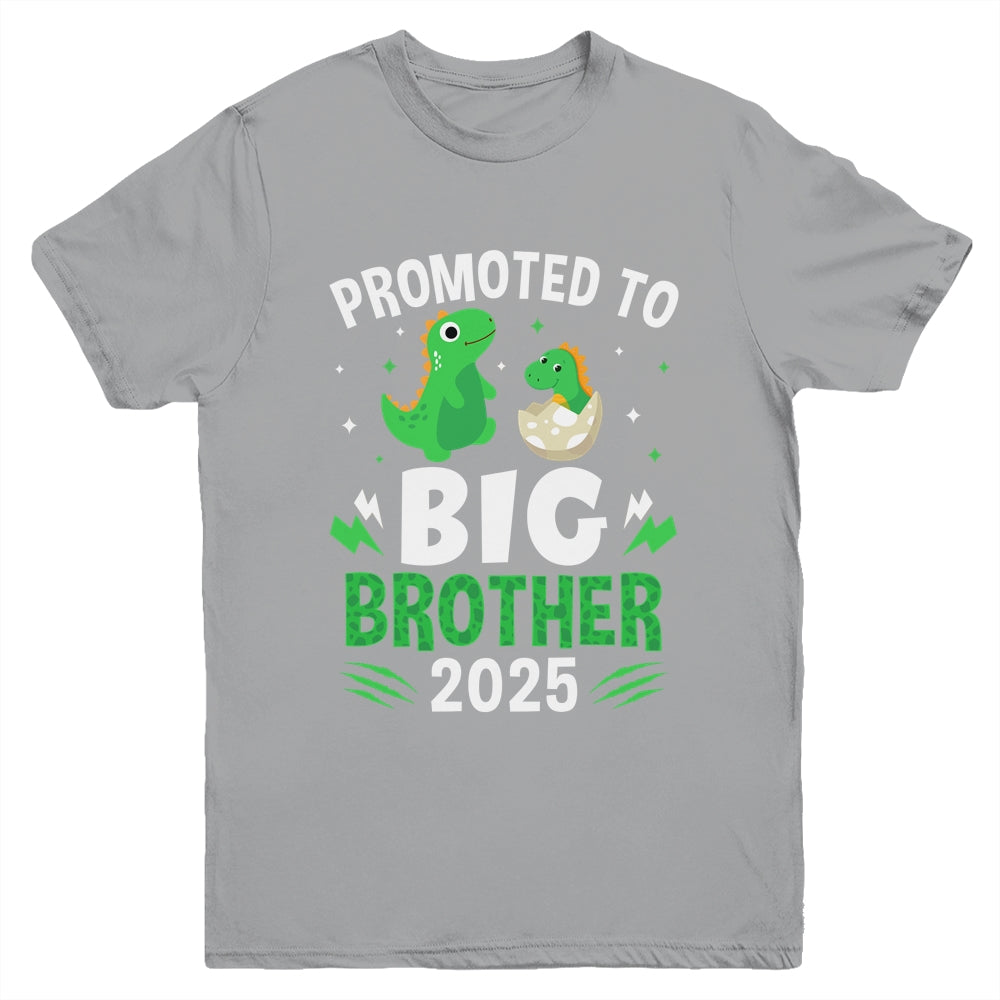 Promoted To Big Brother 2025 Dinosaur T-Rex Boys Kids Youth Shirt | teecentury