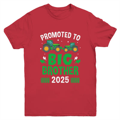 Promoted To Big Brother 2025 Farm Tractors Boys Youth Shirt | teecentury