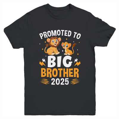 Promoted To Big Brother 2025 Lion Animals Boys Kids Youth Shirt | teecentury