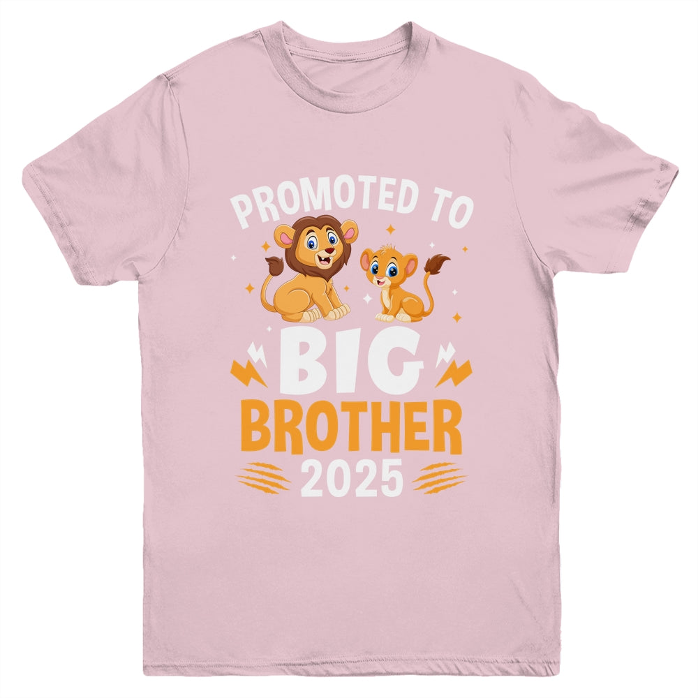 Promoted To Big Brother 2025 Lion Animals Boys Kids Youth Shirt | teecentury