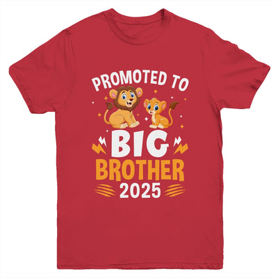 Promoted To Big Brother 2025 Lion Animals Boys Kids Youth Shirt | teecentury