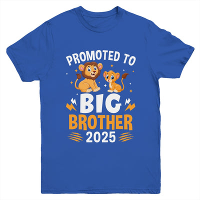 Promoted To Big Brother 2025 Lion Animals Boys Kids Youth Shirt | teecentury