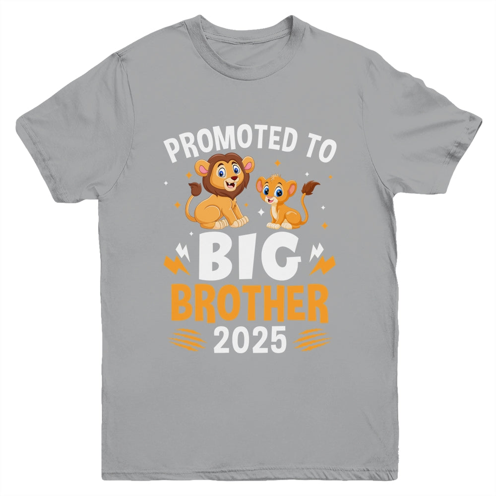 Promoted To Big Brother 2025 Lion Animals Boys Kids Youth Shirt | teecentury