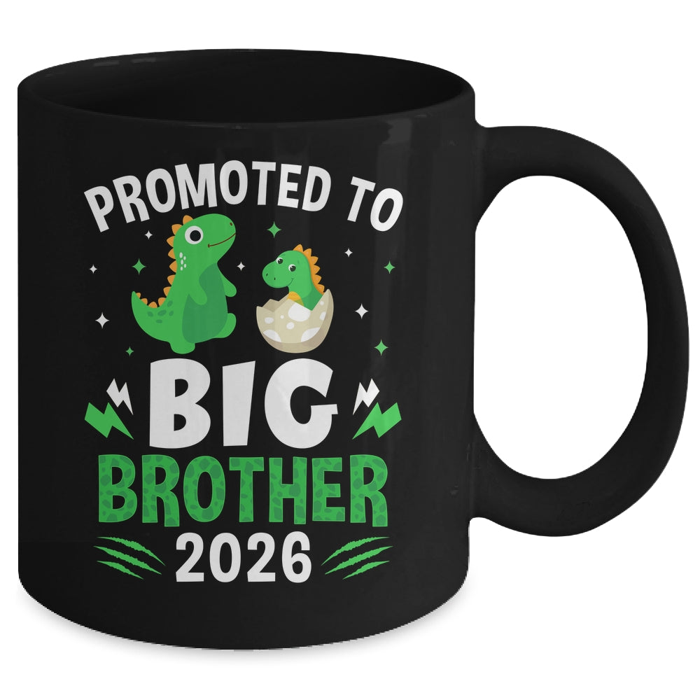 Promoted To Big Brother 2026 Dinosaur T-Rex Boys Kids Mug | teecentury