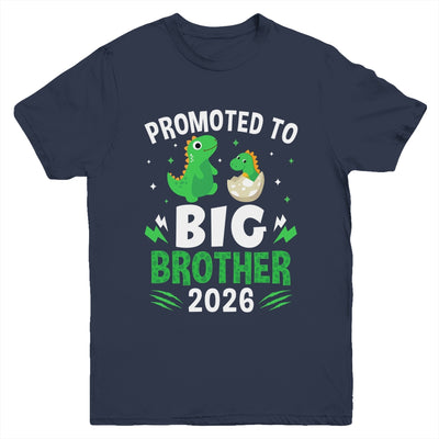 Promoted To Big Brother 2026 Dinosaur T-Rex Boys Kids Youth Shirt | teecentury
