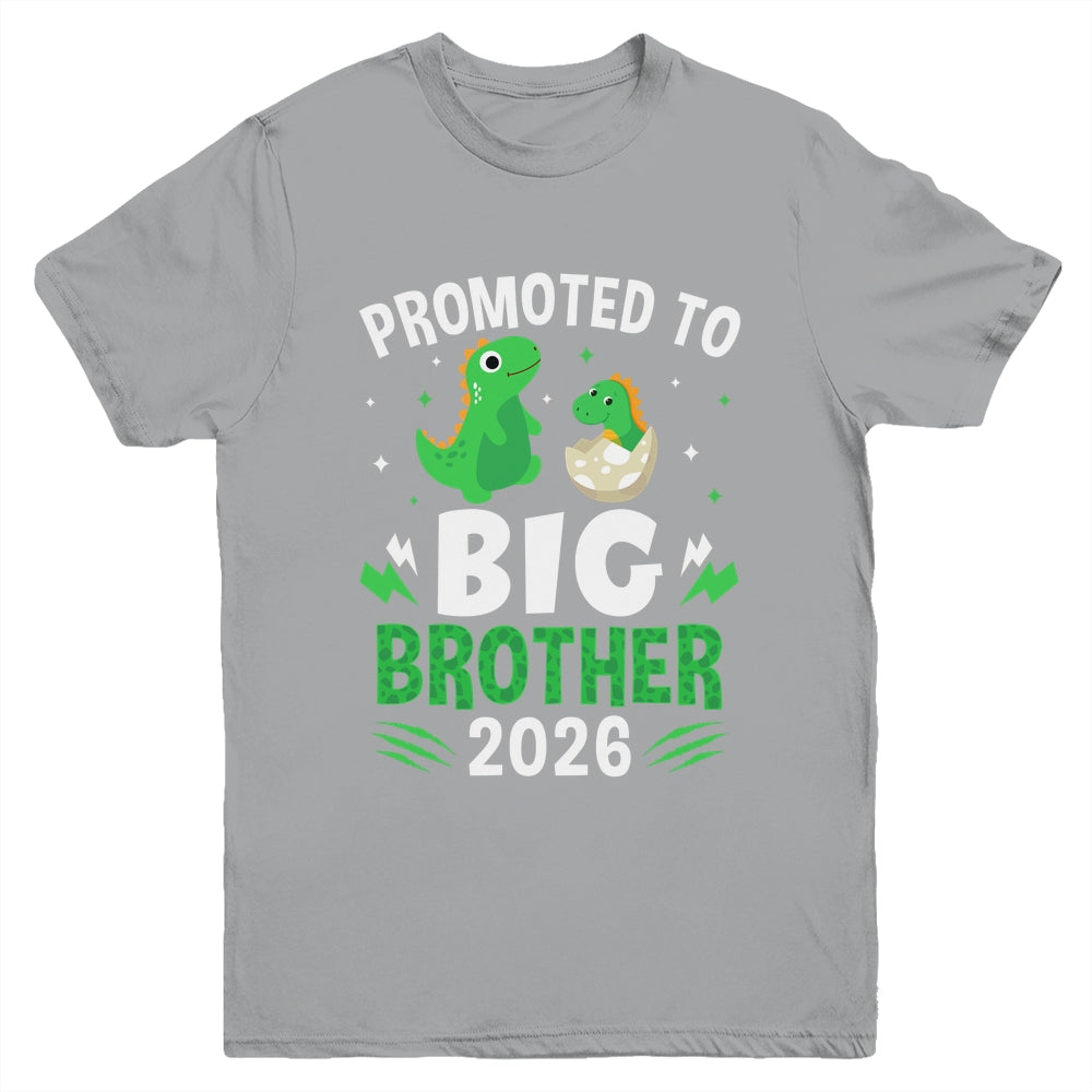Promoted To Big Brother 2026 Dinosaur T-Rex Boys Kids Youth Shirt | teecentury