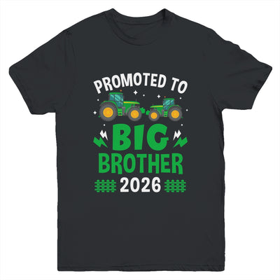 Promoted To Big Brother 2026 Farm Tractors Boys Youth Shirt | teecentury