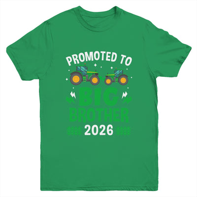 Promoted To Big Brother 2026 Farm Tractors Boys Youth Shirt | teecentury
