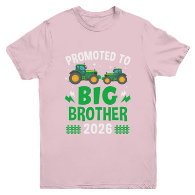 Promoted To Big Brother 2026 Farm Tractors Boys Youth Shirt | teecentury