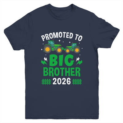 Promoted To Big Brother 2026 Farm Tractors Boys Youth Shirt | teecentury