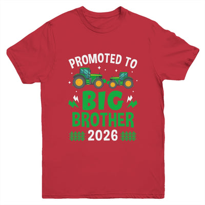 Promoted To Big Brother 2026 Farm Tractors Boys Youth Shirt | teecentury