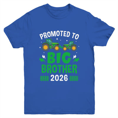 Promoted To Big Brother 2026 Farm Tractors Boys Youth Shirt | teecentury