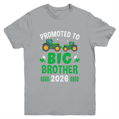 Promoted To Big Brother 2026 Farm Tractors Boys Youth Shirt | teecentury
