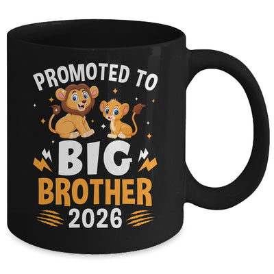 Promoted To Big Brother 2026 Lion Animals Boys Kids Mug | teecentury