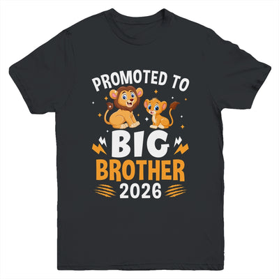 Promoted To Big Brother 2026 Lion Animals Boys Kids Youth Shirt | teecentury