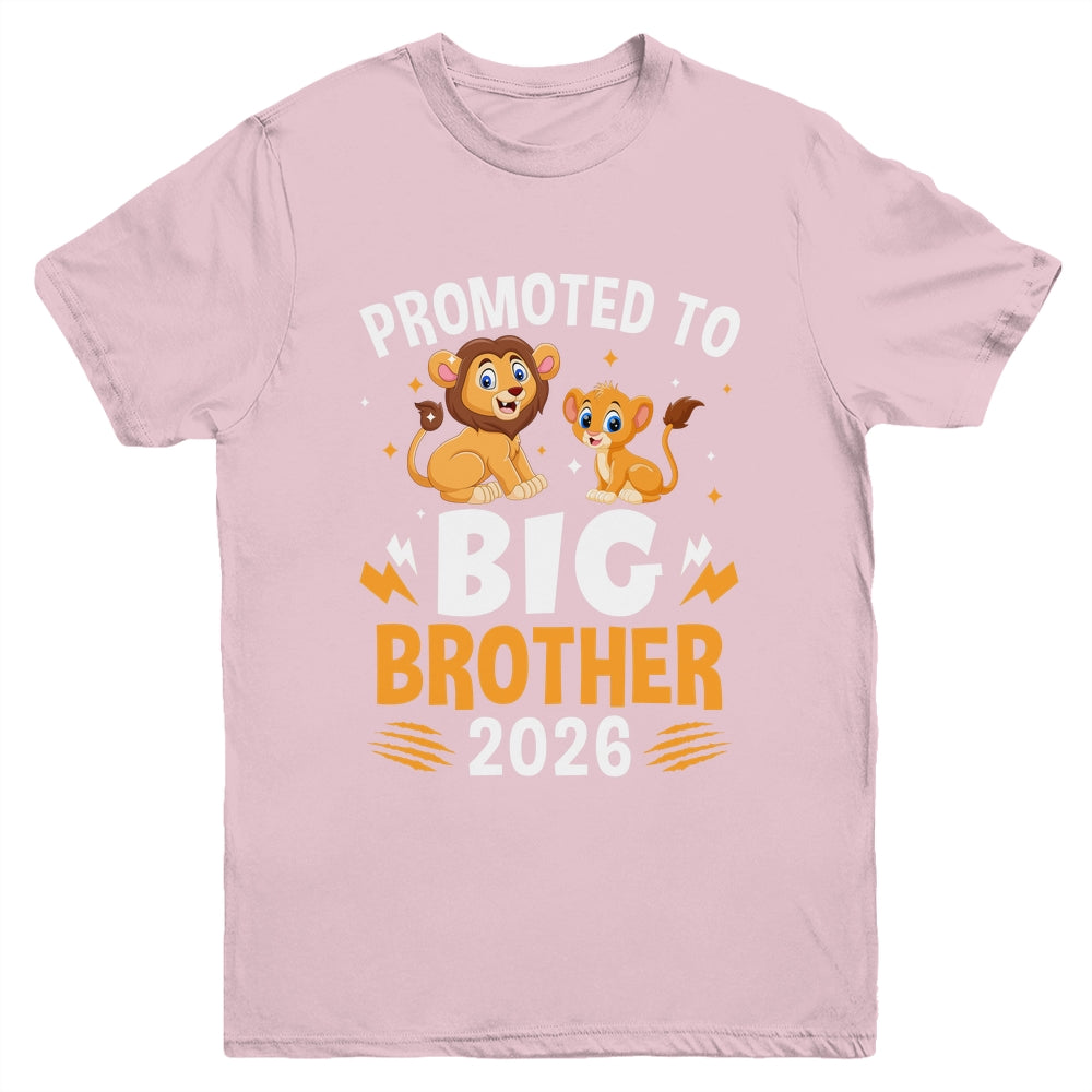 Promoted To Big Brother 2026 Lion Animals Boys Kids Youth Shirt | teecentury