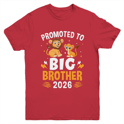 Promoted To Big Brother 2026 Lion Animals Boys Kids Youth Shirt | teecentury
