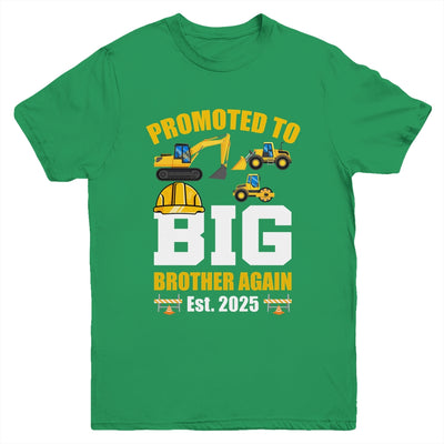 Promoted To Big Brother Again 2025 Construction Excavator Youth Shirt | teecentury