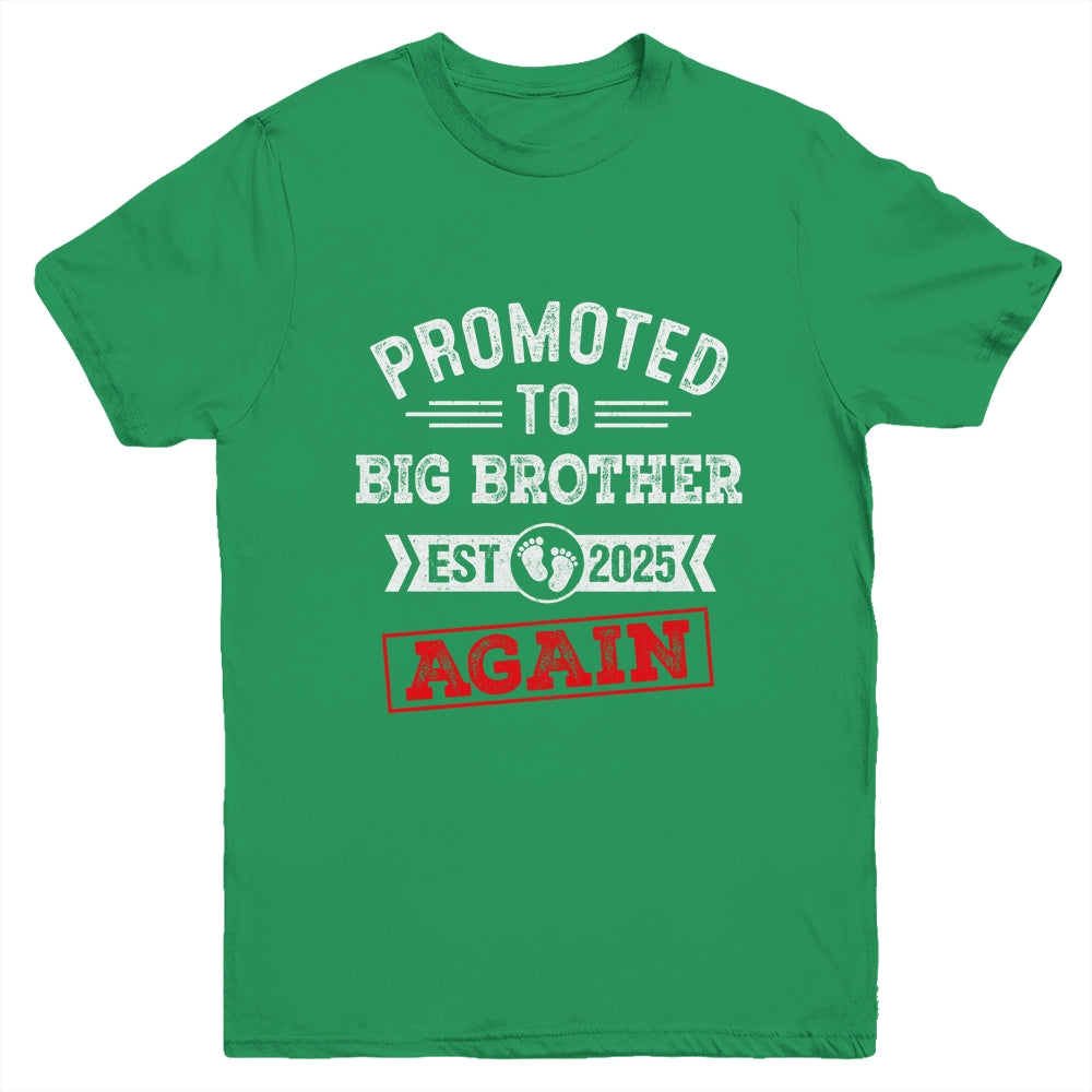 Promoted To Big Brother Again 2025 Pregnancy Announcement Youth Shirt | teecentury