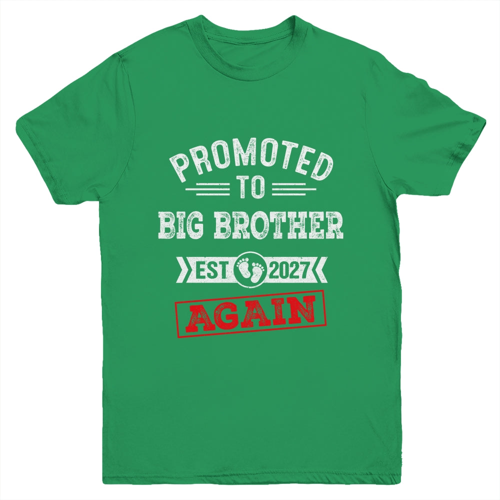 Promoted To Big Brother Again 2027 Pregnancy Announcement Youth Shirt | teecentury