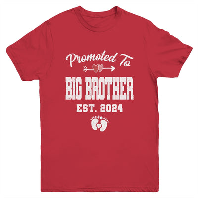 Promoted To Big Brother Est 2024 Funny First Time Brother Youth Shirt | teecentury