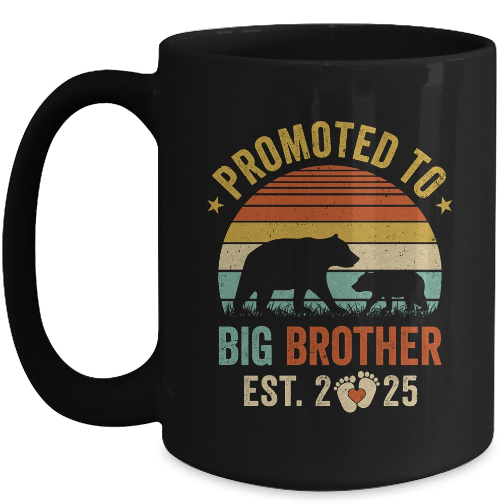 Promoted To Big Brother Est 2025 Bear Pregnancy Announcement Mug | teecentury