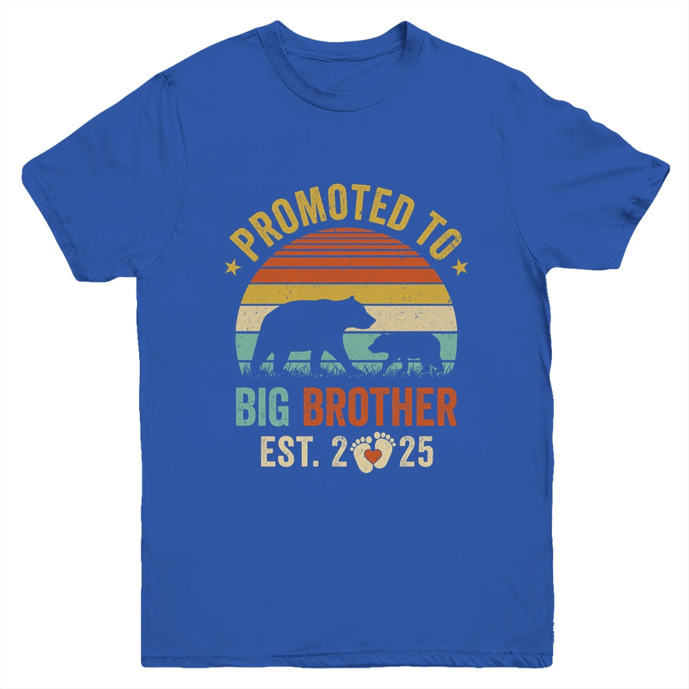 Promoted To Big Brother Est 2025 Bear Pregnancy Announcement Youth Shirt | teecentury