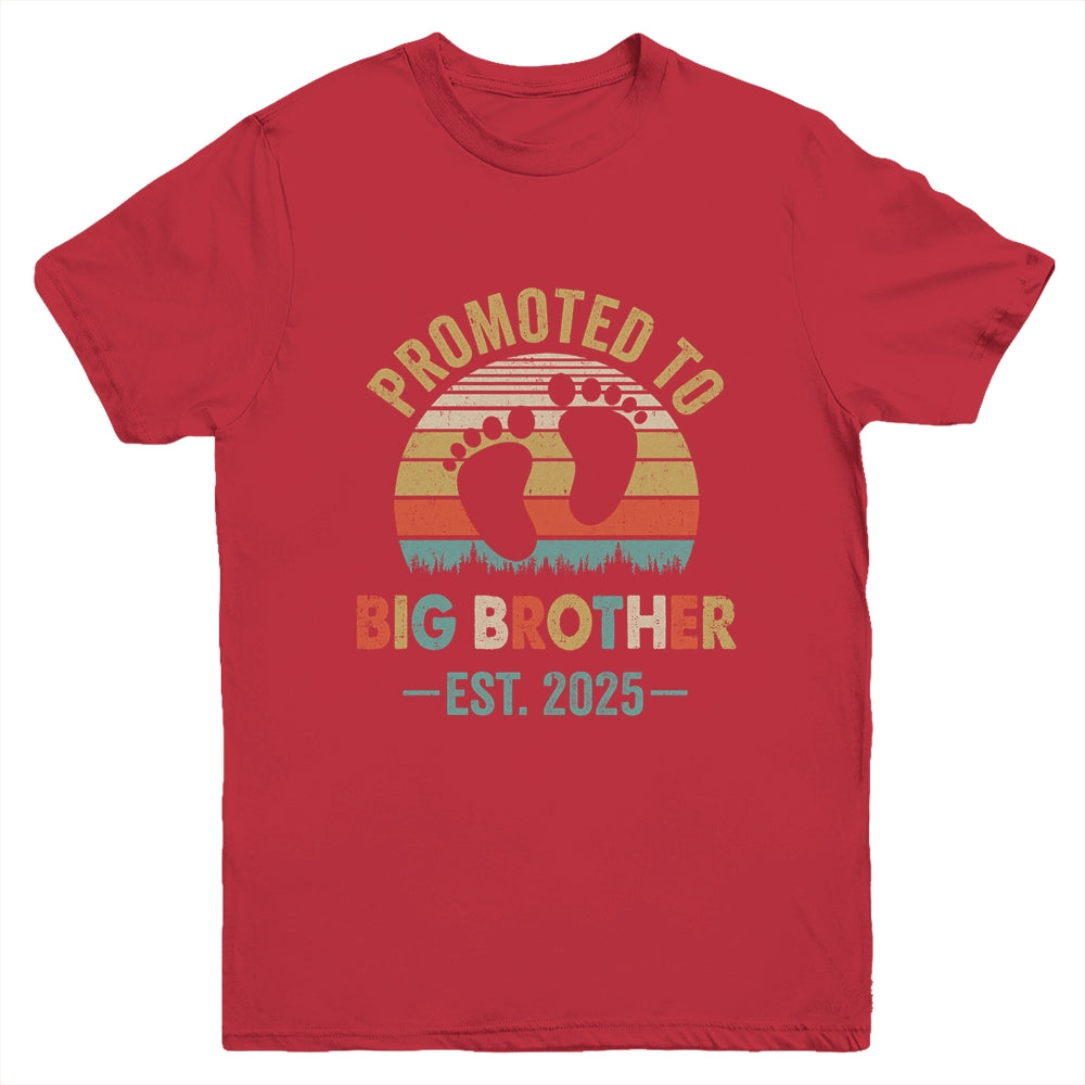 Promoted To Big Brother Est 2025 Brother Vintage Youth Shirt | teecentury
