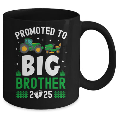 Promoted To Big Brother Est 2025 Cute Tractors Boys Kids Mug | teecentury