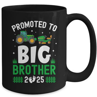 Promoted To Big Brother Est 2025 Cute Tractors Boys Kids Mug | teecentury