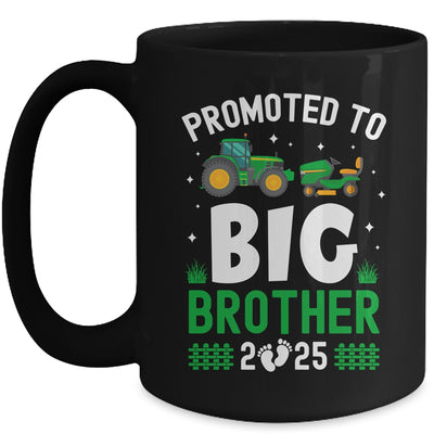 Promoted To Big Brother Est 2025 Cute Tractors Boys Kids Mug | teecentury
