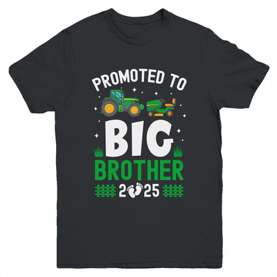 Promoted To Big Brother Est 2025 Cute Tractors Boys Kids Youth Shirt | teecentury