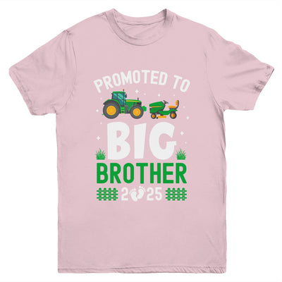 Promoted To Big Brother Est 2025 Cute Tractors Boys Kids Youth Shirt | teecentury