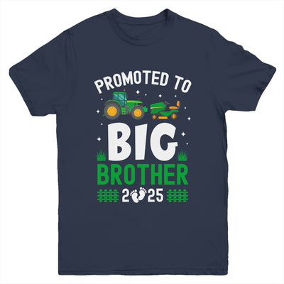 Promoted To Big Brother Est 2025 Cute Tractors Boys Kids Youth Shirt | teecentury