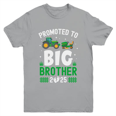 Promoted To Big Brother Est 2025 Cute Tractors Boys Kids Youth Shirt | teecentury