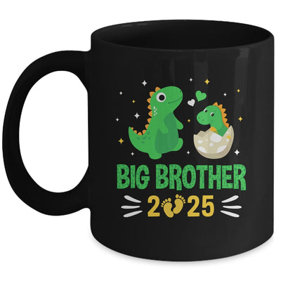 Promoted To Big Brother Est 2025 Dinosaur T-Rex Boys Kids Mug | teecentury