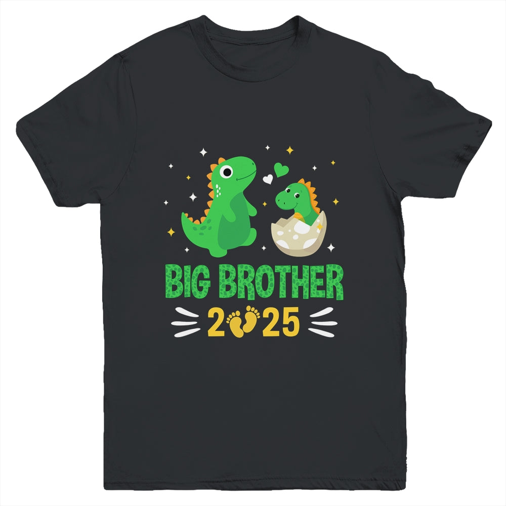 Promoted To Big Brother Est 2025 Dinosaur T-Rex Boys Kids Youth Shirt | teecentury