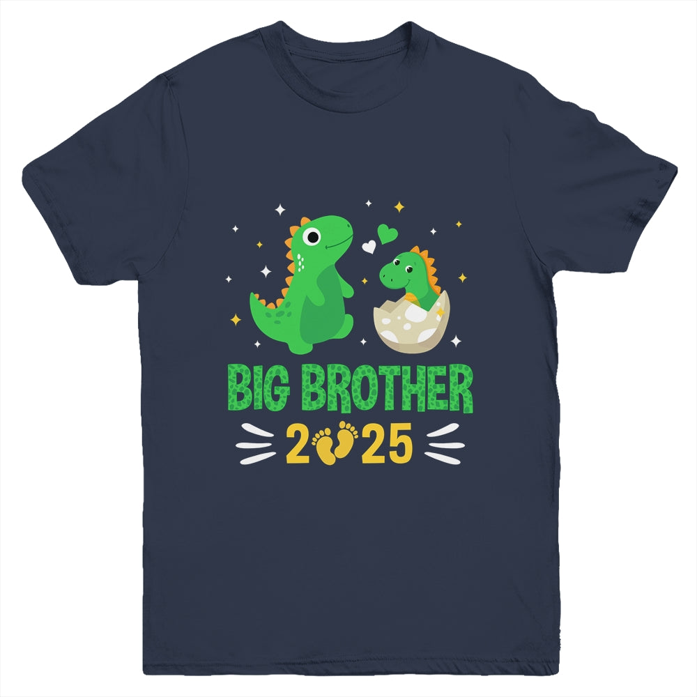 Promoted To Big Brother Est 2025 Dinosaur T-Rex Boys Kids Youth Shirt | teecentury