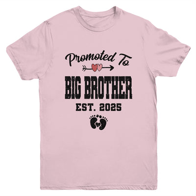 Promoted To Big Brother Est 2025 First Time Brother Youth Shirt | teecentury