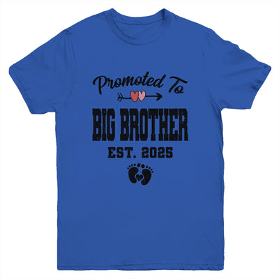 Promoted To Big Brother Est 2025 First Time Brother Youth Shirt | teecentury