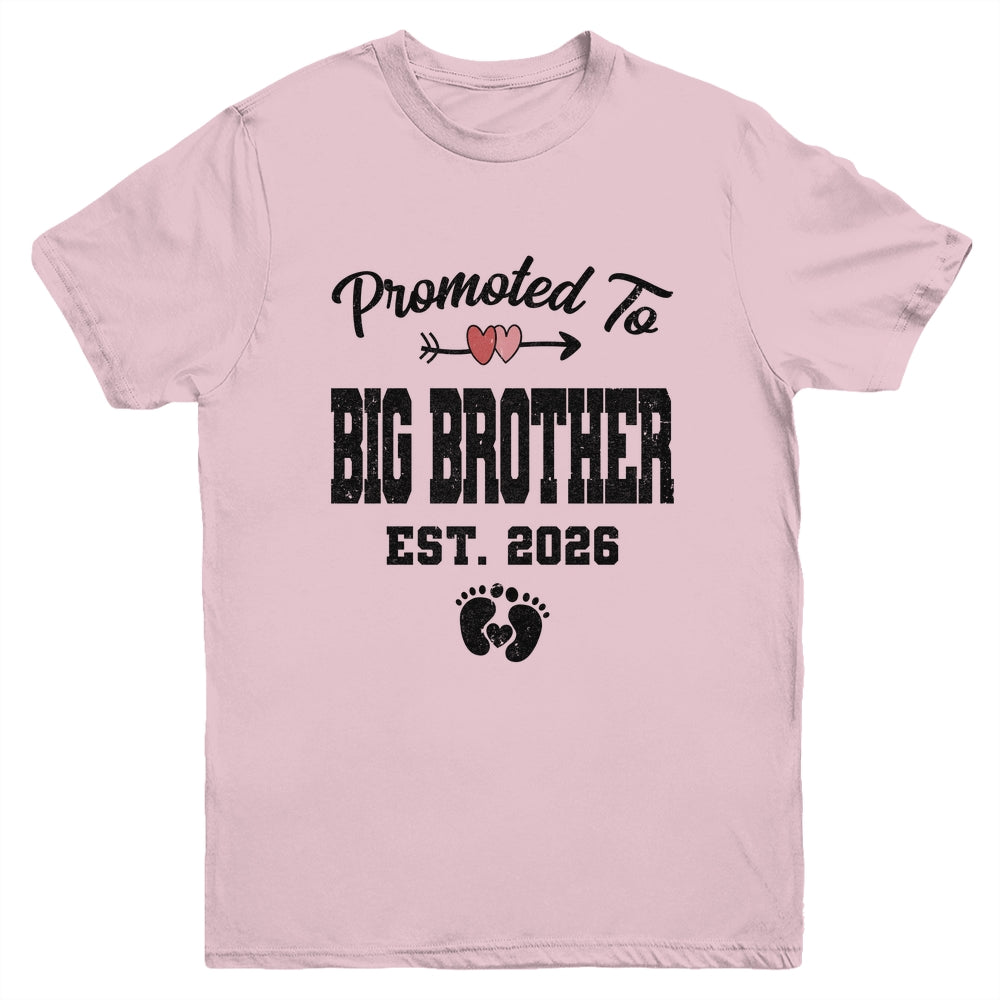 Promoted To Big Brother Est 2026 First Time Brother Youth Shirt | teecentury