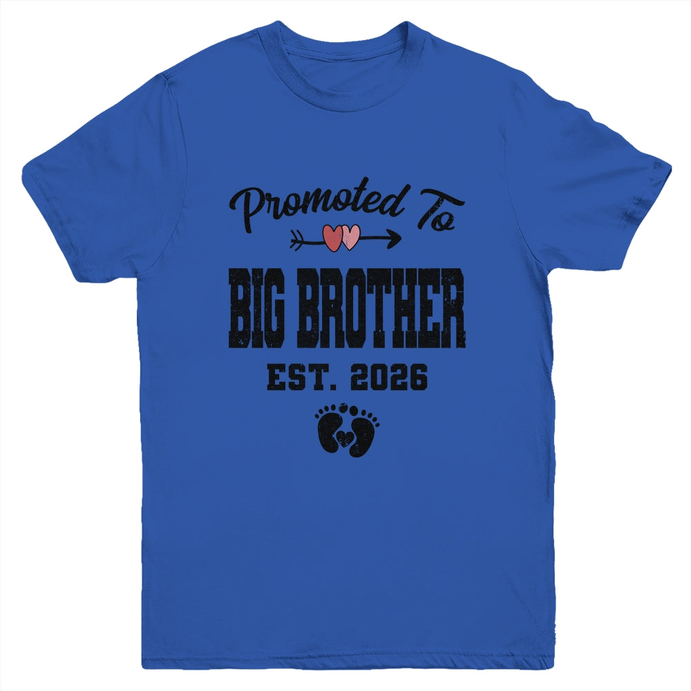 Promoted To Big Brother Est 2026 First Time Brother Youth Shirt | teecentury