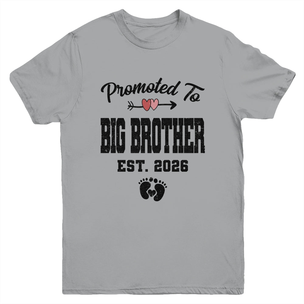 Promoted To Big Brother Est 2026 First Time Brother Youth Shirt | teecentury