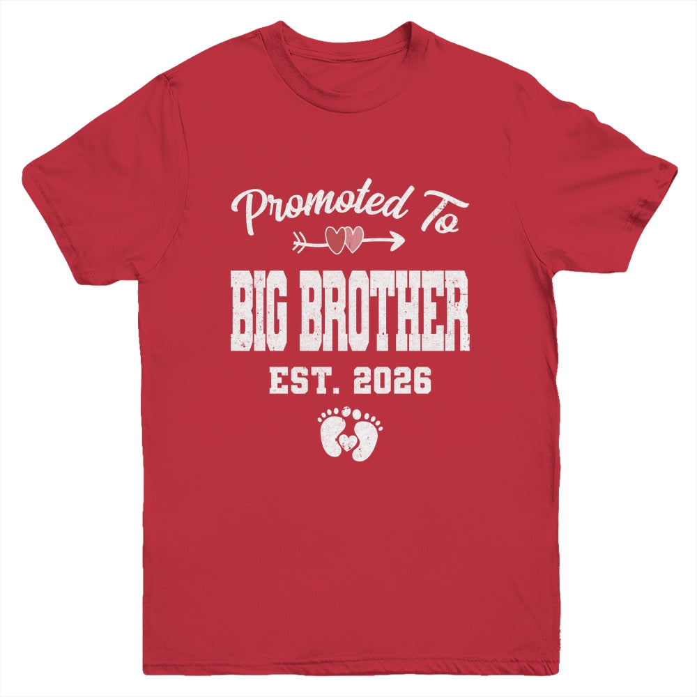 Promoted To Big Brother Est 2026 Funny First Time Brother Youth Shirt | teecentury