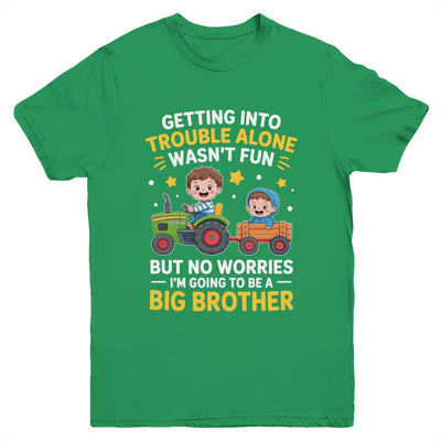 Promoted To Big Brother Funny Tractor Boys Big Brother Youth Shirt | teecentury