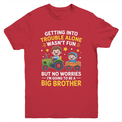 Promoted To Big Brother Funny Tractor Boys Big Brother Youth Shirt | teecentury